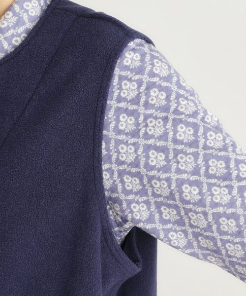 LAURA ASHLEY / ローラ アシュレイ ベスト | クチュールローズ柄 刺繍フリースベスト | 詳細17
