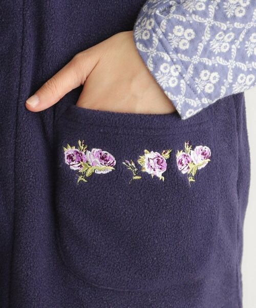 LAURA ASHLEY / ローラ アシュレイ ベスト | クチュールローズ柄 刺繍フリースベスト | 詳細18