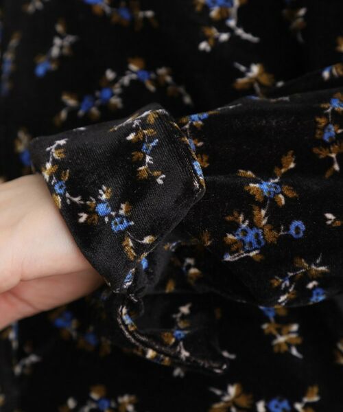 LAURA ASHLEY / ローラ アシュレイ ミニ丈・ひざ丈ワンピース | 【洗える/同柄アイテムあり】エラビー スプリッグ柄ベロアワンピース | 詳細11