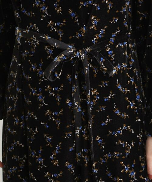 LAURA ASHLEY / ローラ アシュレイ ミニ丈・ひざ丈ワンピース | 【洗える/同柄アイテムあり】エラビー スプリッグ柄ベロアワンピース | 詳細12