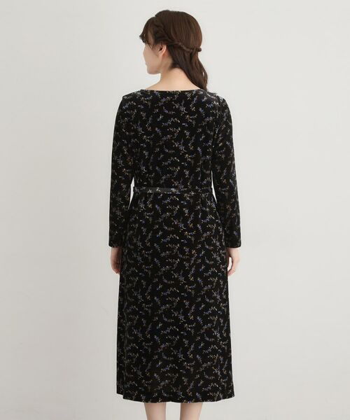 LAURA ASHLEY / ローラ アシュレイ ミニ丈・ひざ丈ワンピース | 【洗える/同柄アイテムあり】エラビー スプリッグ柄ベロアワンピース | 詳細7