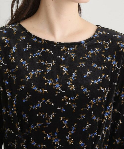 LAURA ASHLEY / ローラ アシュレイ ミニ丈・ひざ丈ワンピース | 【洗える/同柄アイテムあり】エラビー スプリッグ柄ベロアワンピース | 詳細8