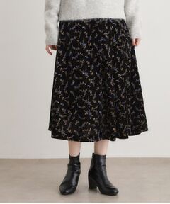 LAURA ASHLEY / ローラ アシュレイ スカート | 【洗える／ウエストゴム／同柄アイテムあり】エラビー スプリッグ柄 ベロアスカート