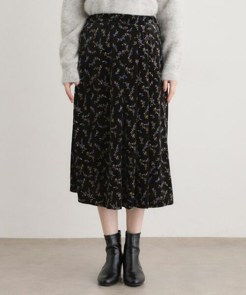 LAURA ASHLEY / ローラ アシュレイ スカート | 【洗える／ウエストゴム／同柄アイテムあり】エラビー スプリッグ柄 ベロアスカート | 詳細5