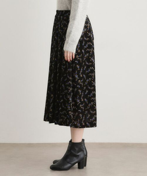 LAURA ASHLEY / ローラ アシュレイ スカート | 【洗える／ウエストゴム／同柄アイテムあり】エラビー スプリッグ柄 ベロアスカート | 詳細6
