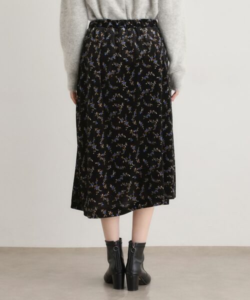 LAURA ASHLEY / ローラ アシュレイ スカート | 【洗える／ウエストゴム／同柄アイテムあり】エラビー スプリッグ柄 ベロアスカート | 詳細7
