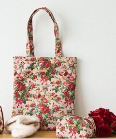 LAURA ASHLEY / ローラ アシュレイ トートバッグ | 【A4サイズ/ジャカード/ギフトにおすすめ！】メアリーポート ブーケ柄 トートバッグ