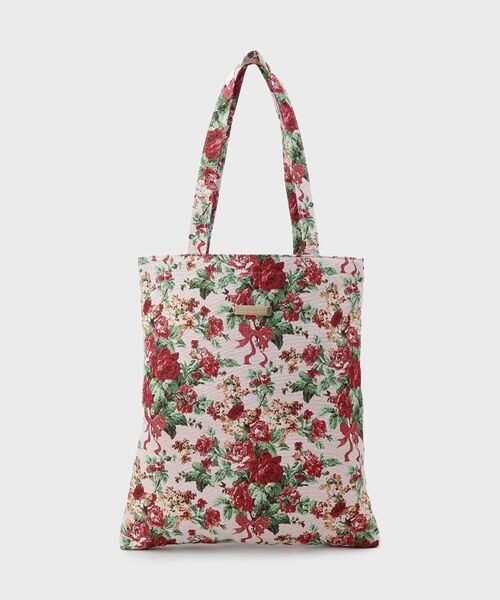 LAURA ASHLEY / ローラ アシュレイ トートバッグ | 【A4サイズ/ジャカード/ギフトにおすすめ！】メアリーポート ブーケ柄 トートバッグ | 詳細1