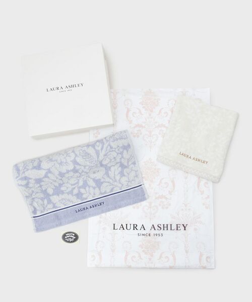 LAURA ASHLEY / ローラ アシュレイ ハンカチ | 【WEB限定/ギフトにおすすめ!/箱入り/ラッピング資材付き/フェイスタオル1・ゲストタオル1】グレースフル タオル ギフトセット(ブルー(191))