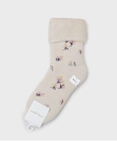 LAURA ASHLEY / ローラ アシュレイ ソックス | 【内側起毛】マグノリア柄 あたたかルームソックス