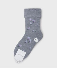 LAURA ASHLEY / ローラ アシュレイ ソックス | 【内側起毛】マグノリア柄 あたたかルームソックス