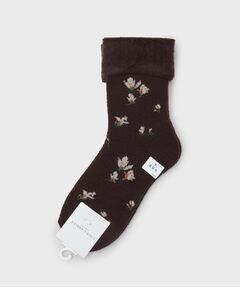 LAURA ASHLEY / ローラ アシュレイ ソックス | 【内側起毛】マグノリア柄 あたたかルームソックス