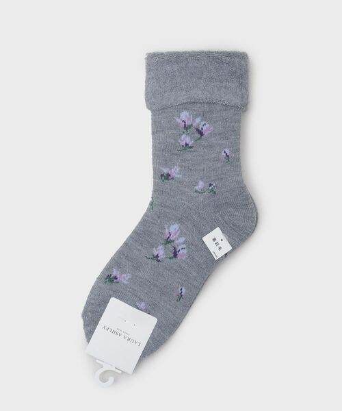 LAURA ASHLEY / ローラ アシュレイ ソックス | 【内側起毛】マグノリア柄 あたたかルームソックス | 詳細1
