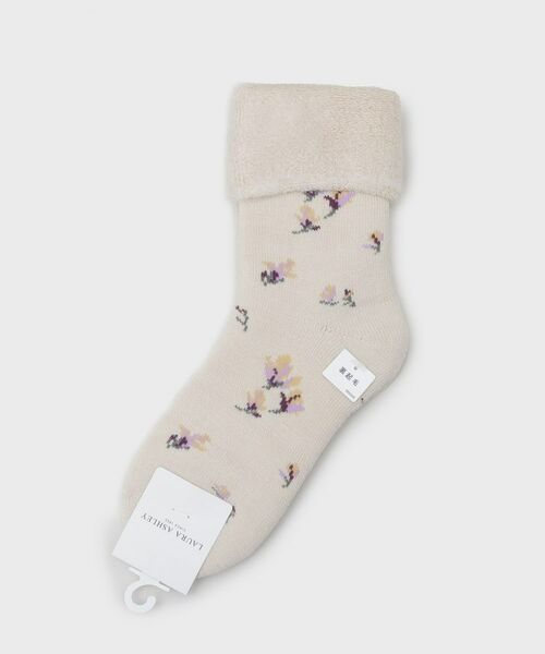 LAURA ASHLEY/ローラ アシュレイ 【内側起毛】マグノリア柄 あたたかルームソックス アイボリー(104) 00(FREE) LAURA ASHLEY/ローラ アシュレイ 【内側起毛】マグノリア柄 あたたかルームソックス アイボリー(104) 00(FREE)