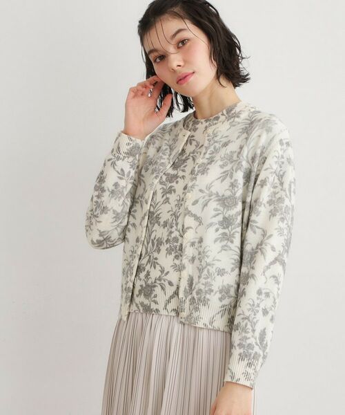 LAURA ASHLEY / ローラ アシュレイ カーディガン・ボレロ | 【ウール100％／洗える／同柄アイテムあり】ロイド柄 プリントニットカーディガン | 詳細1