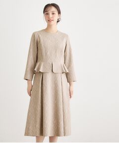 LAURA ASHLEY / ローラ アシュレイ ロング・マキシ丈ワンピース | ペプラム風ジャカードワンピース