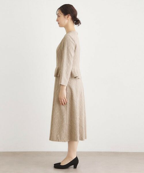 LAURA ASHLEY / ローラ アシュレイ ロング・マキシ丈ワンピース | ペプラム風ジャカードワンピース | 詳細10