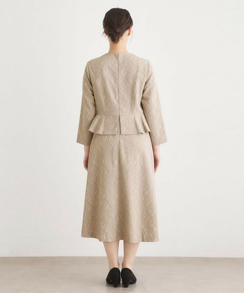 LAURA ASHLEY / ローラ アシュレイ ロング・マキシ丈ワンピース | ペプラム風ジャカードワンピース | 詳細11