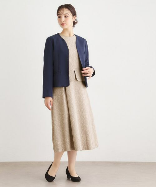 LAURA ASHLEY / ローラ アシュレイ ロング・マキシ丈ワンピース | ペプラム風ジャカードワンピース | 詳細6