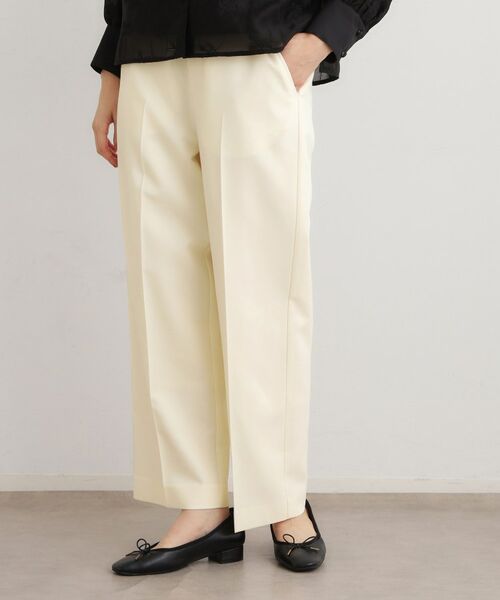 LAURA ASHLEY / ローラ アシュレイ パンツ | 【洗える/ウエストゴム仕様】カラーストレートパンツ(オフホワイト(003))