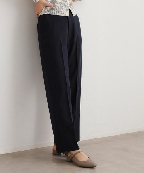 LAURA ASHLEY / ローラ アシュレイ パンツ | 【洗える/ウエストゴム仕様】カラーストレートパンツ(ネイビー(094))