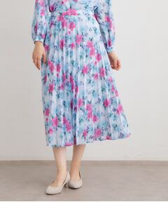 LAURA ASHLEY / ローラ アシュレイ ロング・マキシ丈スカート | 【手洗い可／同柄アイテムあり】フリーサム ヘイズ柄 プリーツスカート