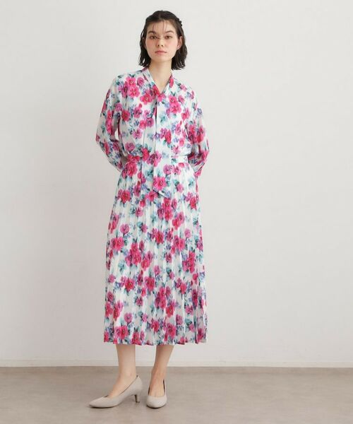 LAURA ASHLEY / ローラ アシュレイ ロング・マキシ丈スカート | 【手洗い可／同柄アイテムあり】フリーサム ヘイズ柄 プリーツスカート | 詳細3