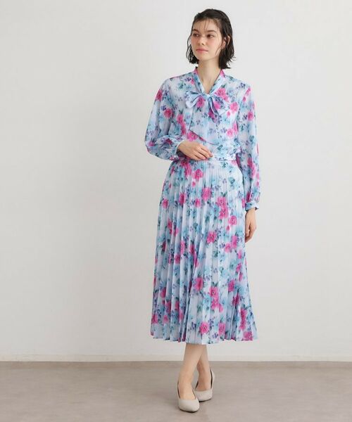 LAURA ASHLEY / ローラ アシュレイ ロング・マキシ丈スカート | 【手洗い可／同柄アイテムあり】フリーサム ヘイズ柄 プリーツスカート | 詳細7