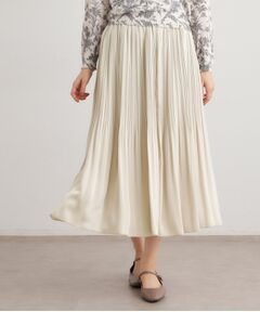 LAURA ASHLEY / ローラ アシュレイ ロング・マキシ丈スカート | 【定番人気！洗える／ウエストゴム仕様】ソフトサテンプリーツスカート