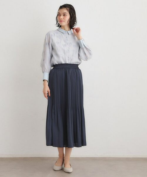 LAURA ASHLEY / ローラ アシュレイ ロング・マキシ丈スカート | 【定番人気！洗える／ウエストゴム仕様】ソフトサテンプリーツスカート | 詳細10
