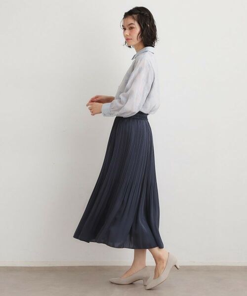 LAURA ASHLEY / ローラ アシュレイ ロング・マキシ丈スカート | 【定番人気！洗える／ウエストゴム仕様】ソフトサテンプリーツスカート | 詳細11