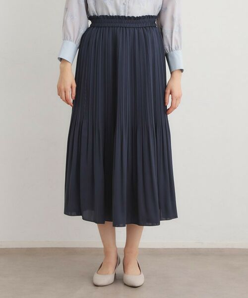 LAURA ASHLEY / ローラ アシュレイ ロング・マキシ丈スカート | 【定番人気！洗える／ウエストゴム仕様】ソフトサテンプリーツスカート | 詳細13