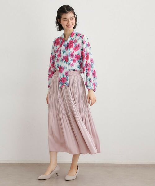 LAURA ASHLEY / ローラ アシュレイ ロング・マキシ丈スカート | 【定番人気！洗える／ウエストゴム仕様】ソフトサテンプリーツスカート | 詳細7