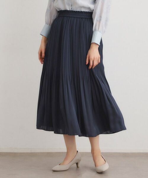 LAURA ASHLEY / ローラ アシュレイ ロング・マキシ丈スカート | 【定番人気！洗える／ウエストゴム仕様】ソフトサテンプリーツスカート | 詳細9