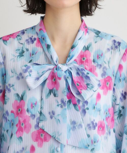 LAURA ASHLEY / ローラ アシュレイ シャツ・ブラウス | 【洗える／同柄アイテムあり】フリーサム ヘイズ柄 ボウタイブラウス | 詳細12