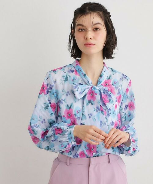 LAURA ASHLEY / ローラ アシュレイ シャツ・ブラウス | 【洗える／同柄アイテムあり】フリーサム ヘイズ柄 ボウタイブラウス | 詳細5