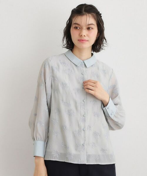 LAURA ASHLEY / ローラ アシュレイ シャツ・ブラウス | 【セットアップ可】ランズウィック柄刺繍ブラウス（サックスブルー(190)）