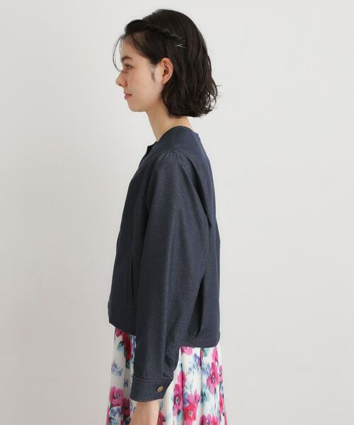 LAURA ASHLEY / ローラ アシュレイ ノーカラージャケット | 【洗える】ノーカラー デニムジャケット | 詳細6