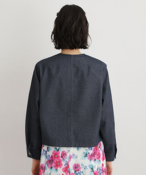 LAURA ASHLEY / ローラ アシュレイ ノーカラージャケット | 【洗える】ノーカラー デニムジャケット | 詳細7