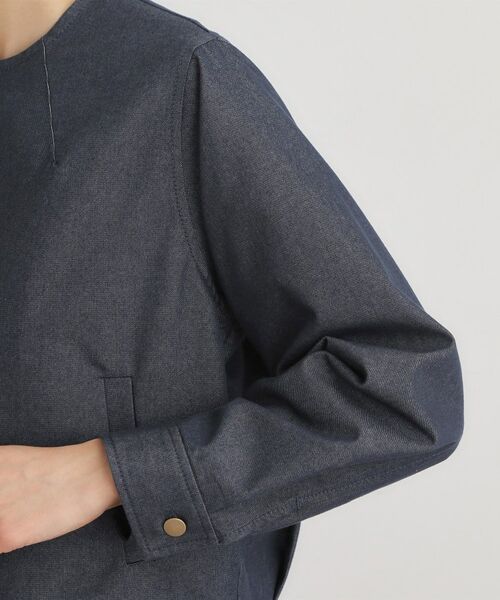 LAURA ASHLEY / ローラ アシュレイ ノーカラージャケット | 【洗える】ノーカラー デニムジャケット | 詳細9