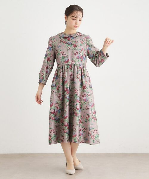 LAURA ASHLEY / ローラ アシュレイ ミニ丈・ひざ丈ワンピース | 【WEB限定/9分袖/M_LL 3サイズ】ペンブリー柄 シャンタンワンピース | 詳細10