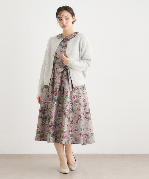 LAURA ASHLEY / ローラ アシュレイ ミニ丈・ひざ丈ワンピース | 【WEB限定/9分袖/M_LL 3サイズ】ペンブリー柄 シャンタンワンピース | 詳細11