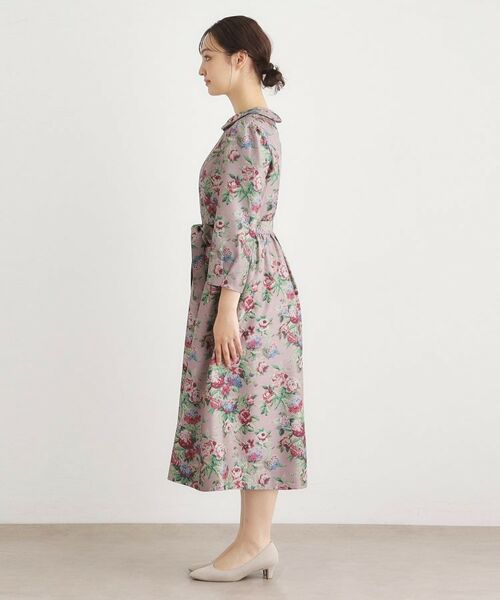 LAURA ASHLEY / ローラ アシュレイ ミニ丈・ひざ丈ワンピース | 【WEB限定/9分袖/M_LL 3サイズ】ペンブリー柄 シャンタンワンピース | 詳細14