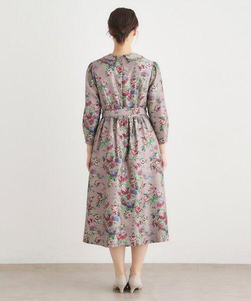 LAURA ASHLEY / ローラ アシュレイ ミニ丈・ひざ丈ワンピース | 【WEB限定/9分袖/M_LL 3サイズ】ペンブリー柄 シャンタンワンピース | 詳細15