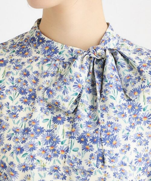 LAURA ASHLEY / ローラ アシュレイ ミニ丈・ひざ丈ワンピース | 【WEB限定／ネックリボン取外し可／M＿LL 3サイズ】エヴァリンガム メドウ スプレイ柄ワンピース | 詳細11