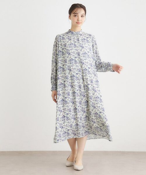 LAURA ASHLEY / ローラ アシュレイ ミニ丈・ひざ丈ワンピース | 【WEB限定／ネックリボン取外し可／M＿LL 3サイズ】エヴァリンガム メドウ スプレイ柄ワンピース | 詳細5