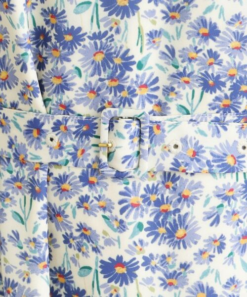 LAURA ASHLEY / ローラ アシュレイ ミニ丈・ひざ丈ワンピース | 【WEB限定／ネックリボン取外し可／M＿LL 3サイズ】エヴァリンガム メドウ スプレイ柄ワンピース | 詳細7