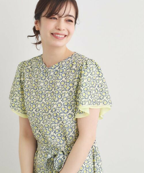 LAURA ASHLEY / ローラ アシュレイ ロング・マキシ丈ワンピース | 【WEB限定／3柄から選べる／受注生産／M‐LL3サイズ】半袖シフォンワンピース | 詳細1