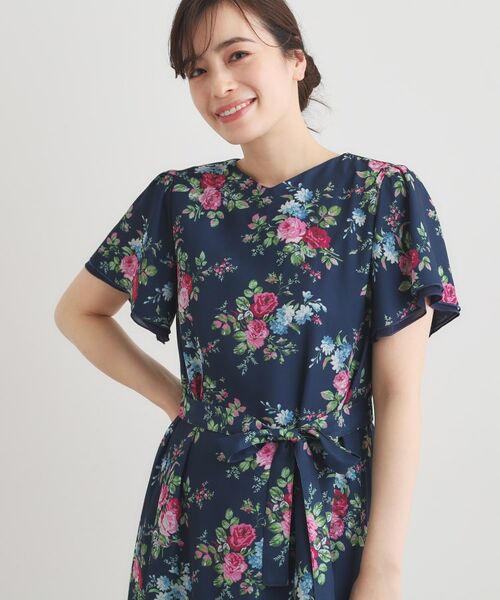 LAURA ASHLEY / ローラ アシュレイ ロング・マキシ丈ワンピース | 【WEB限定／3柄から選べる／受注生産／M‐LL3サイズ】半袖シフォンワンピース | 詳細12