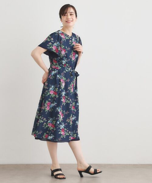 LAURA ASHLEY / ローラ アシュレイ ロング・マキシ丈ワンピース | 【WEB限定／3柄から選べる／受注生産／M‐LL3サイズ】半袖シフォンワンピース | 詳細13